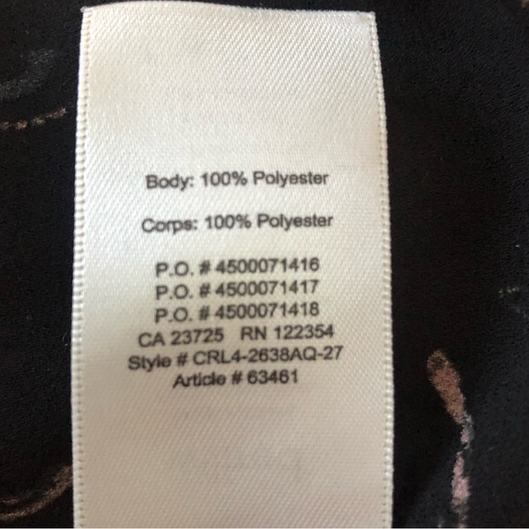 ARITZIA WILFRED Morel Butterfly Off-The-Shoulder Shirt Black w/ Pink Size Small - Picture 9 of 11